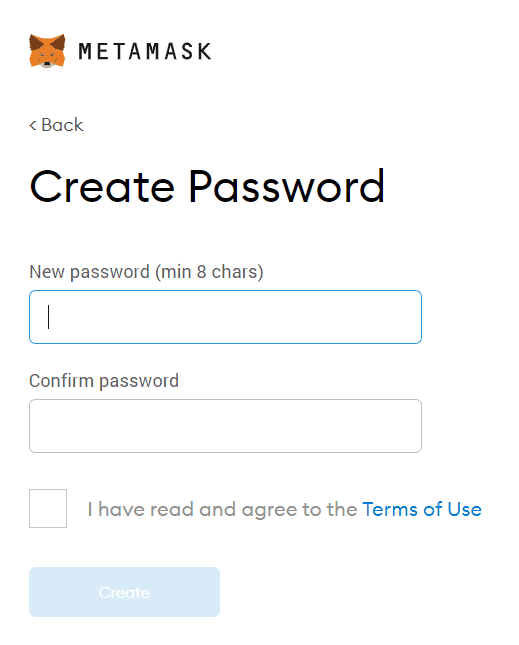create a strong password for your wallet