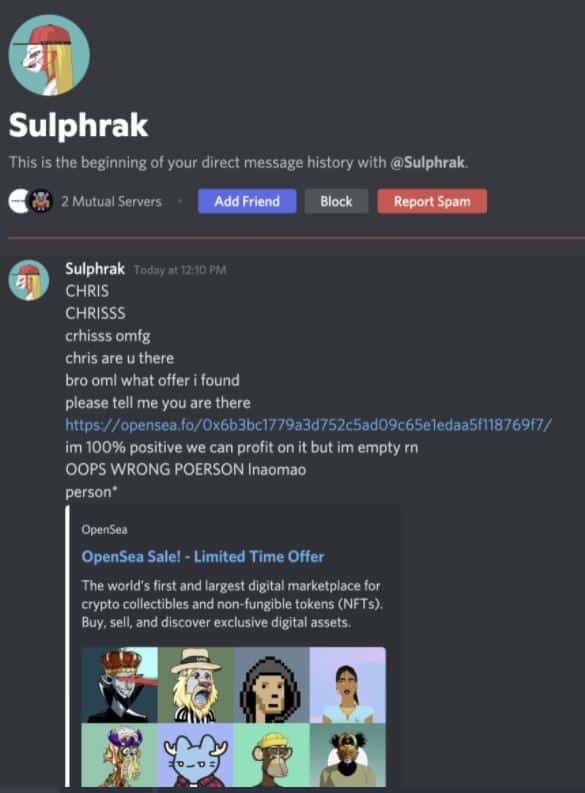 nft giveaway discord scam