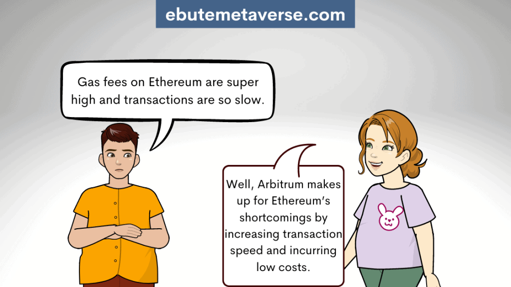 lady explaining how arbitrum works