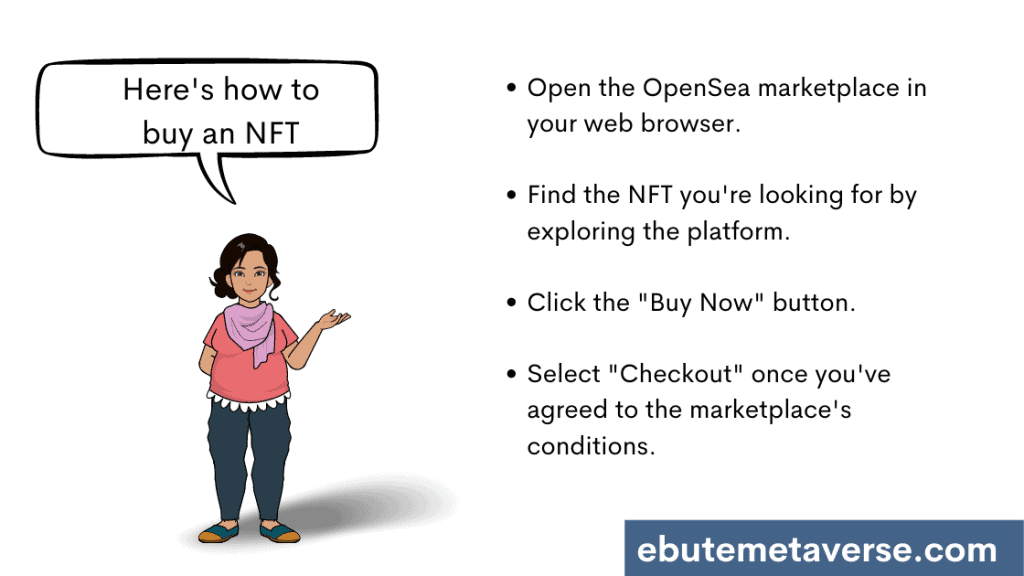woman explaining how to buy an NFT for beginners