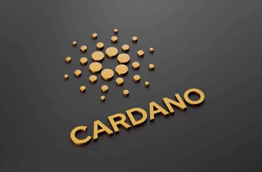 cardano logo on a dark brown background