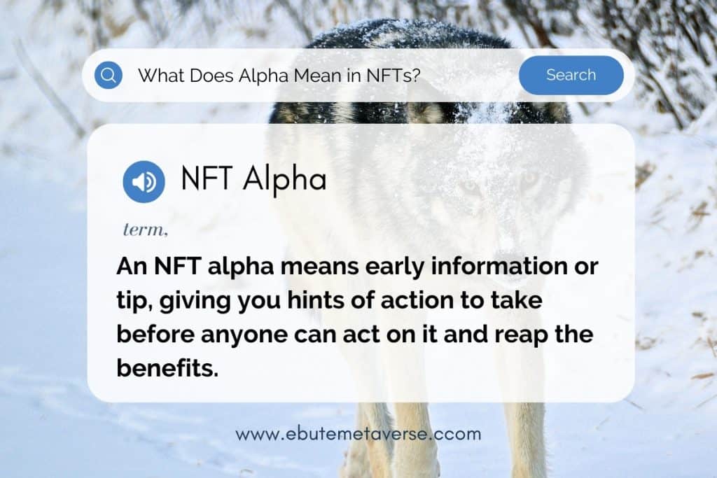NFT alpha meaning