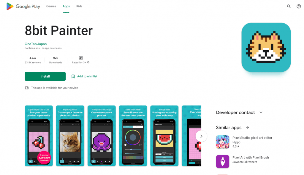 8bit painter on google android app store