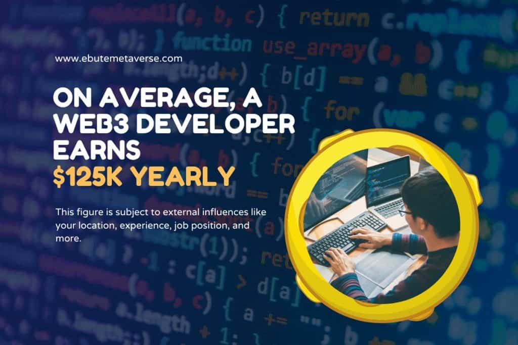 A photo stating the average web3 developer salary