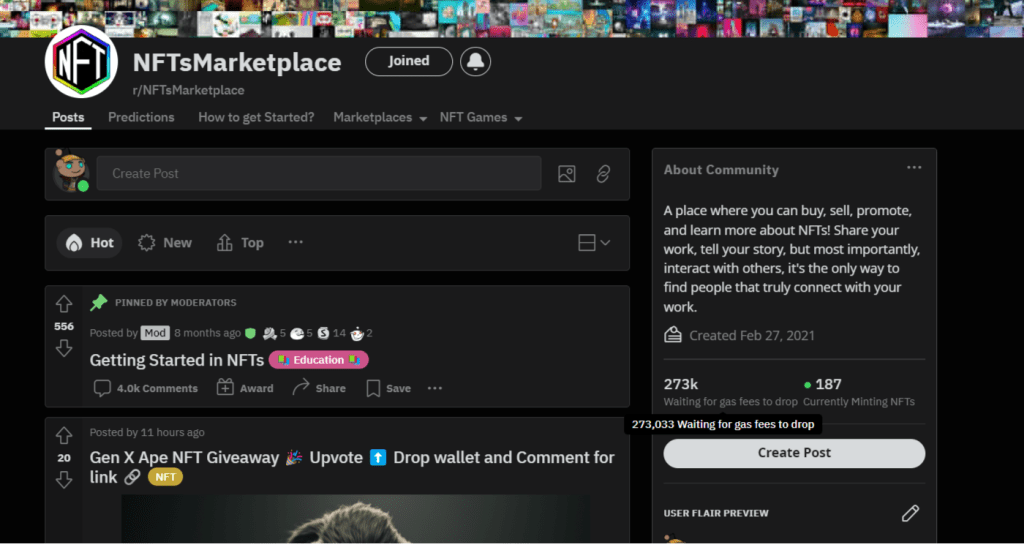 NFTsmarketplace subreddit
