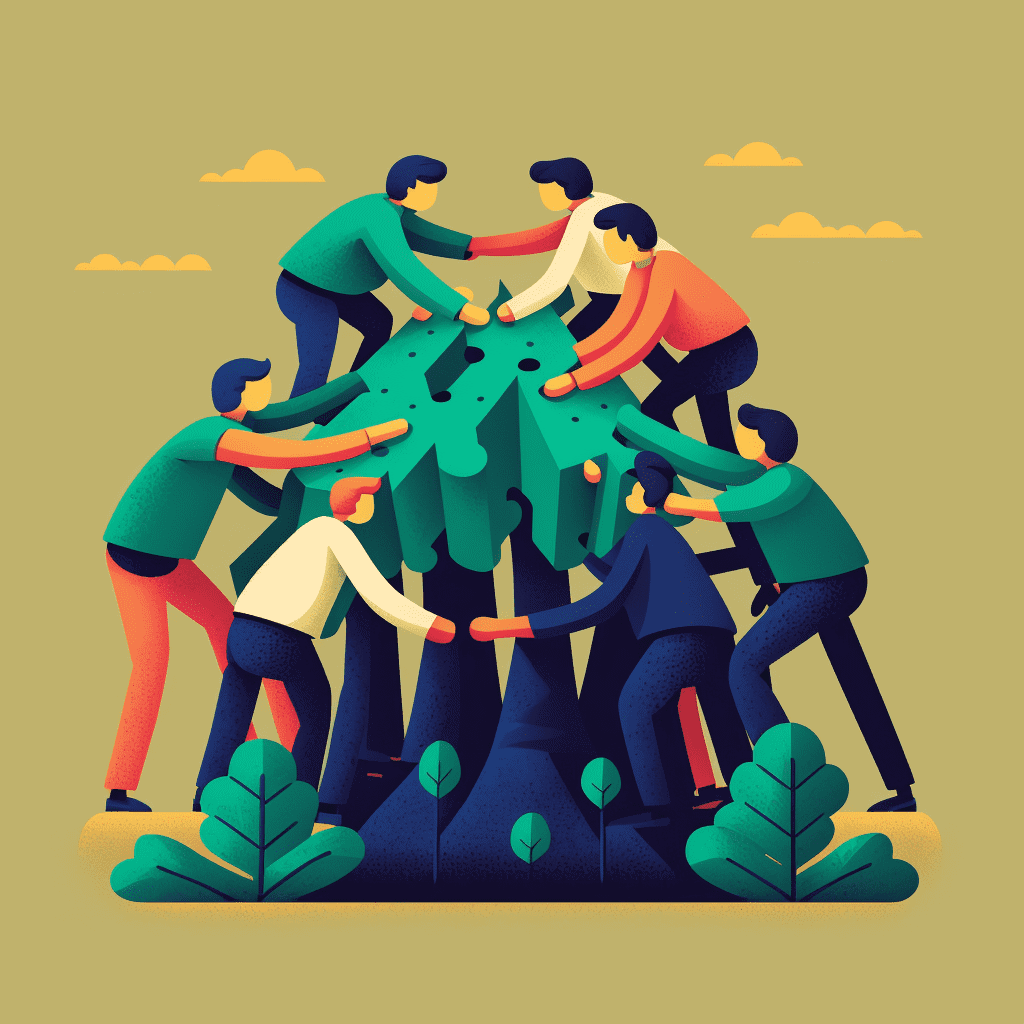 flat vector art of teamwork e90879e9 4272 45b4 a2d0 1cec5a0505d7 1