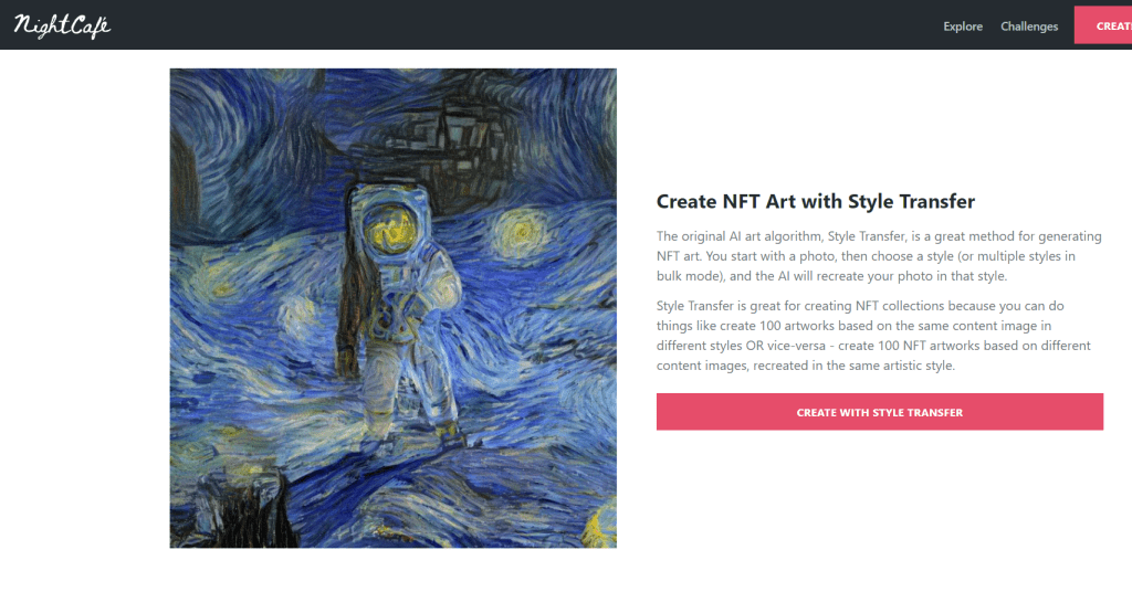 nightcape.studio AI NFT generator