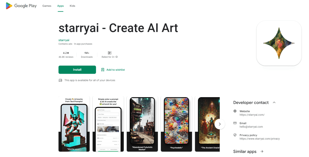 starryai nft creator app