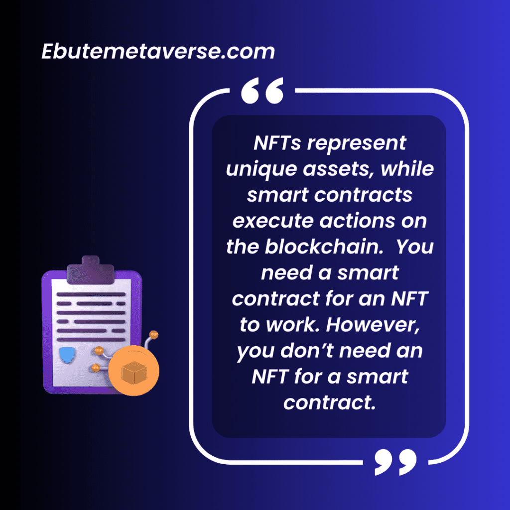 Difference Between NFT and Smart Contract 1